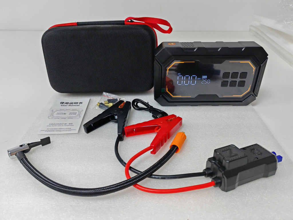 4-IN-1 Portable Power Bank, Car Booster, Light, and Air Compressor