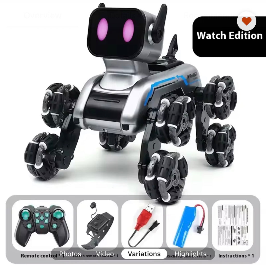 Electric Robo RC Dog with 8 Wheels Toy Stunts