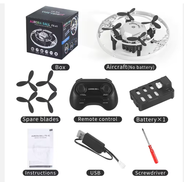 Coming Soon. FX-41 Aurora Ball UAP Spherical Drone Toy with RGB Lights & Controller