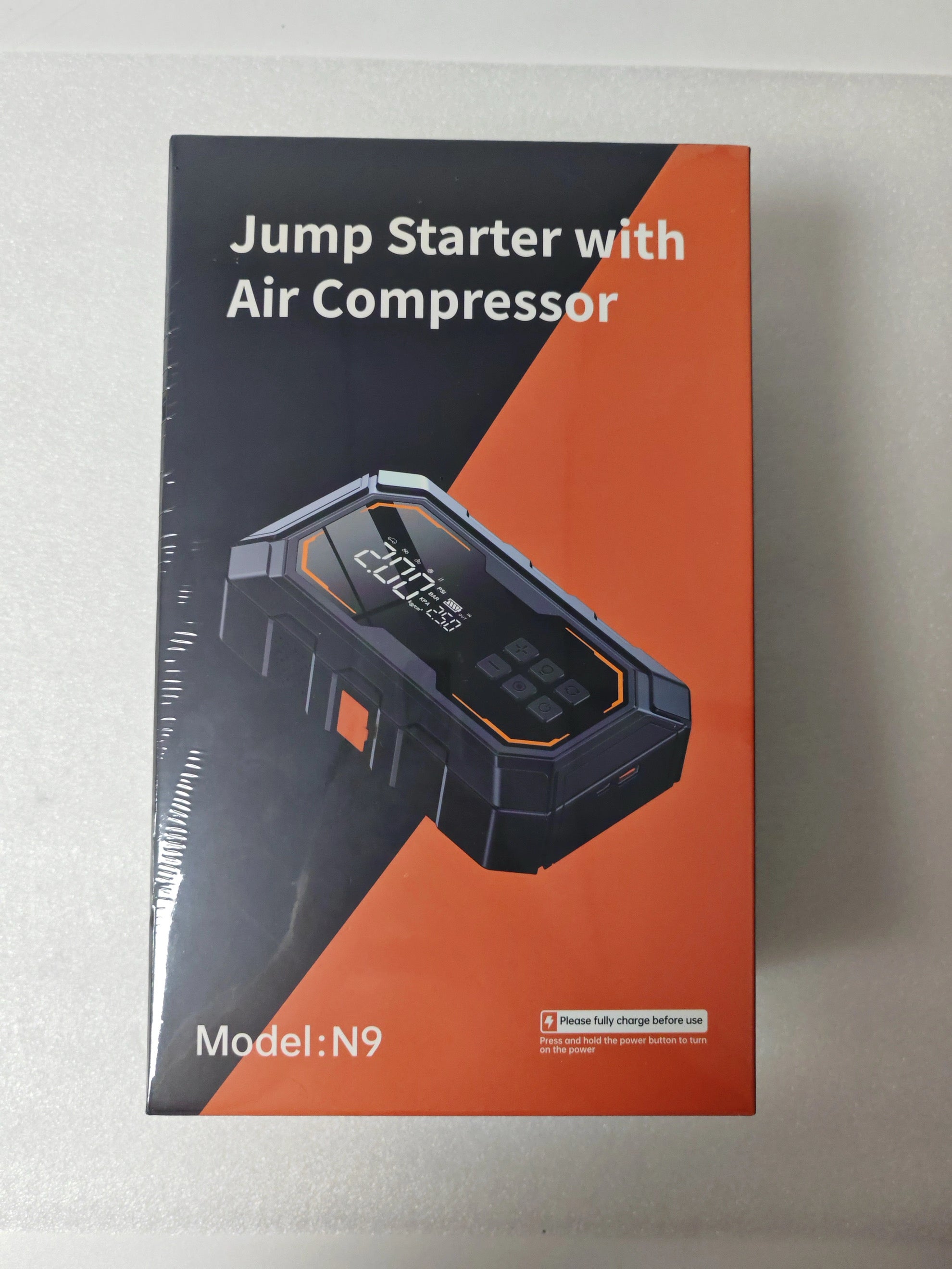 4-IN-1 Portable Power Bank, Car Booster, Light, and Air Compressor