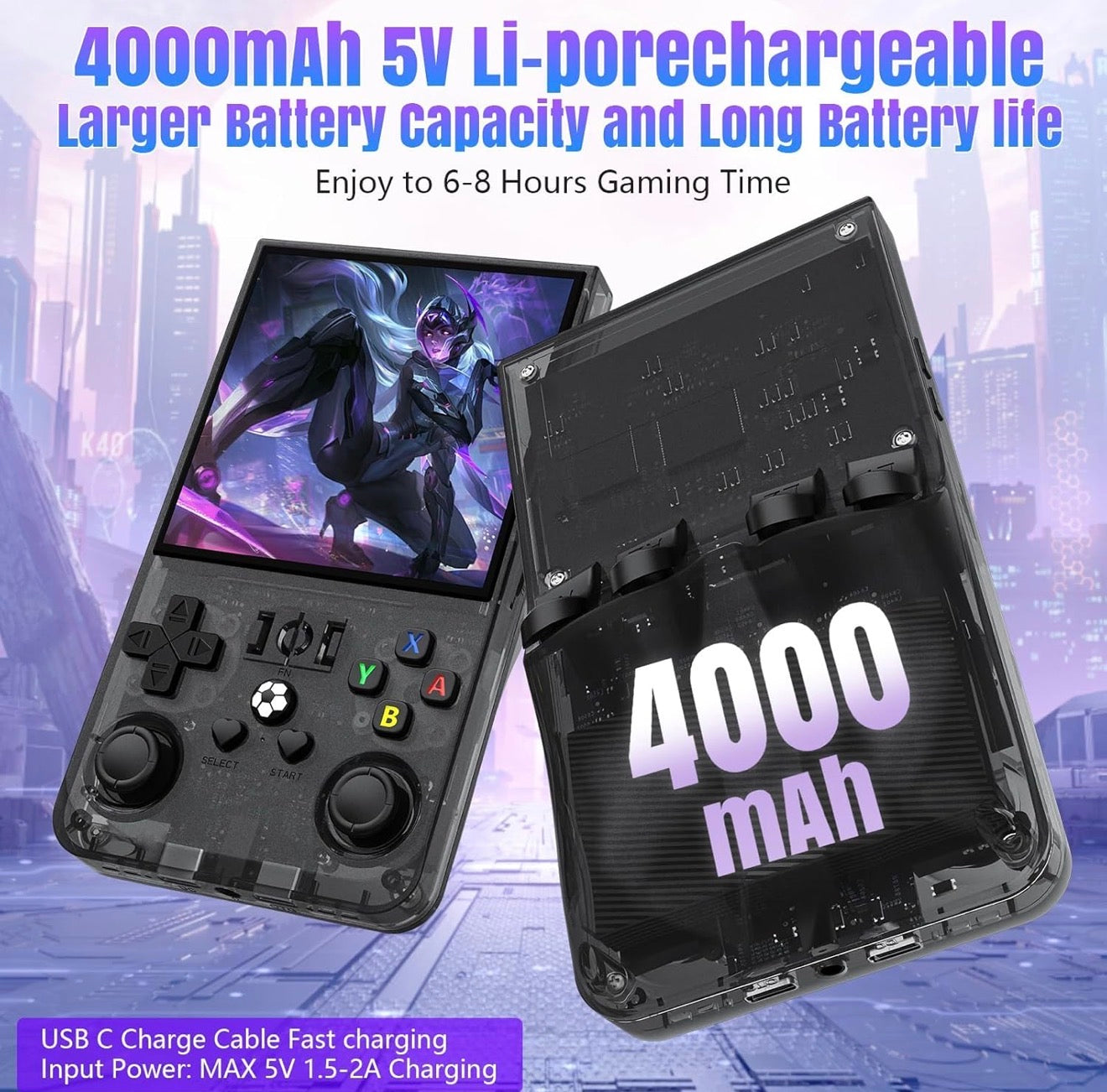 R36MAX™ Retro Gaming Console – 4” HD Screen | 18,000+ Games | 64GB | Dual Joystick